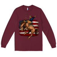 Burgundy Bucking Bronco Long Sleeve Tee - Jasminsmagicworld