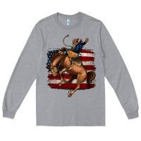 Heather Grey Bucking Bronco Long Sleeve Tee - Jasminsmagicworld