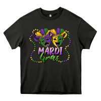 Asphalt mardi gras mask and beads Heavy Core Tee - RanaPortraitStore