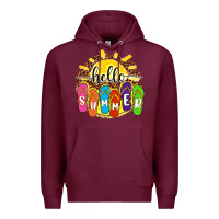 Burgundy hello summer with flip flops Premium Hoodie - NancyCooperArtShop