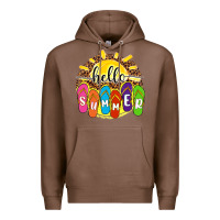 Chestnut hello summer with flip flops Premium Hoodie - NancyCooperArtShop