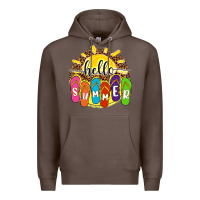 Coffee hello summer with flip flops Premium Hoodie - NancyCooperArtShop