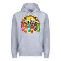 Heather Grey hello summer with flip flops Premium Hoodie - NancyCooperArtShop