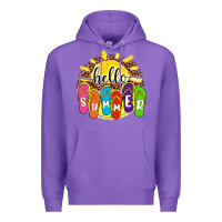 Purple hello summer with flip flops Premium Hoodie - NancyCooperArtShop