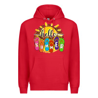 Red hello summer with flip flops Premium Hoodie - NancyCooperArtShop