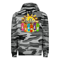 Slate Camo hello summer with flip flops Premium Hoodie - NancyCooperArtShop