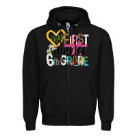 Black my first day of 6th grade Zipper Hoodie - NancyCooperArtShop