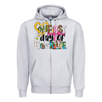 Heather Grey my first day of 6th grade Zipper Hoodie - NancyCooperArtShop