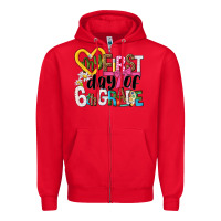 Red my first day of 6th grade Zipper Hoodie - NancyCooperArtShop