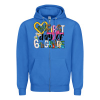 True Royal my first day of 6th grade Zipper Hoodie - NancyCooperArtShop