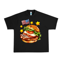 Black american flag and hamburger Urban Heavy Tee - AdoDesignShop