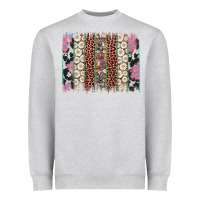 Heather Grey easter leopard cowhide bunny brush stroke Heavyweight Sweatshirt - Artiststas