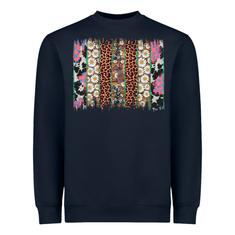 Easter Leopard Cowhide Bunny Brush Stroke Heavyweight Sweatshirt by Artiststas | Teevron