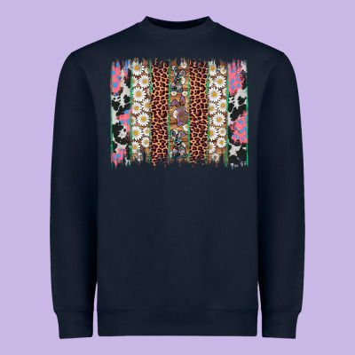 Easter Leopard Cowhide Bunny Brush Stroke Heavyweight Sweatshirt Designed By Artiststas