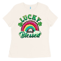 Bone Lucky and blessed rainbow Ladies Tee - RanaPortraitStore