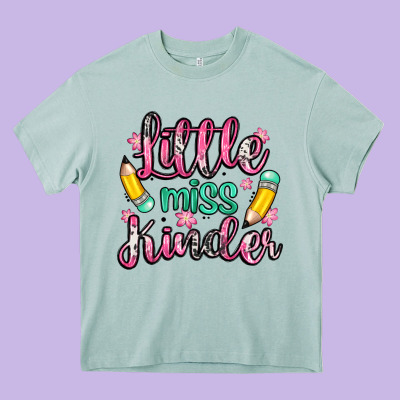 Little Miss Kindergarten Heavy Core Tee Designed By Zillion Design Studio