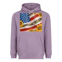 Lavender american flag sunflowers and canouflage print veteran mousepad Heavyweight Hoodie - Jasminsmagicworld