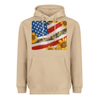 Mushroom american flag sunflowers and canouflage print veteran mousepad Heavyweight Hoodie - Jasminsmagicworld