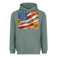 Sage american flag sunflowers and canouflage print veteran mousepad Heavyweight Hoodie - Jasminsmagicworld