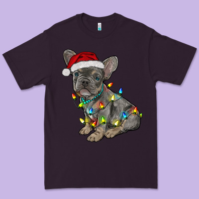 Christmas French Bulldog Premium Tee Designed By Ranaportraitstore