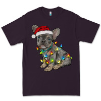 Plum christmas french bulldog Premium Tee - RanaPortraitStore
