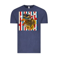 Vintage Denim mullet eagle seamless pattern Vintage Tee - BundleAndBundleShop