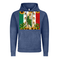 Vintage Denim San Judas with Mexican Flag Vintage Hoodie - JahusDesignShop