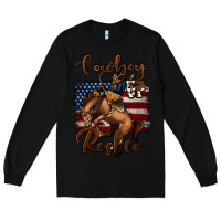 Black Cowboy Up Rodeo Bucking Bronco Long Sleeve Tee - Jasminsmagicworld