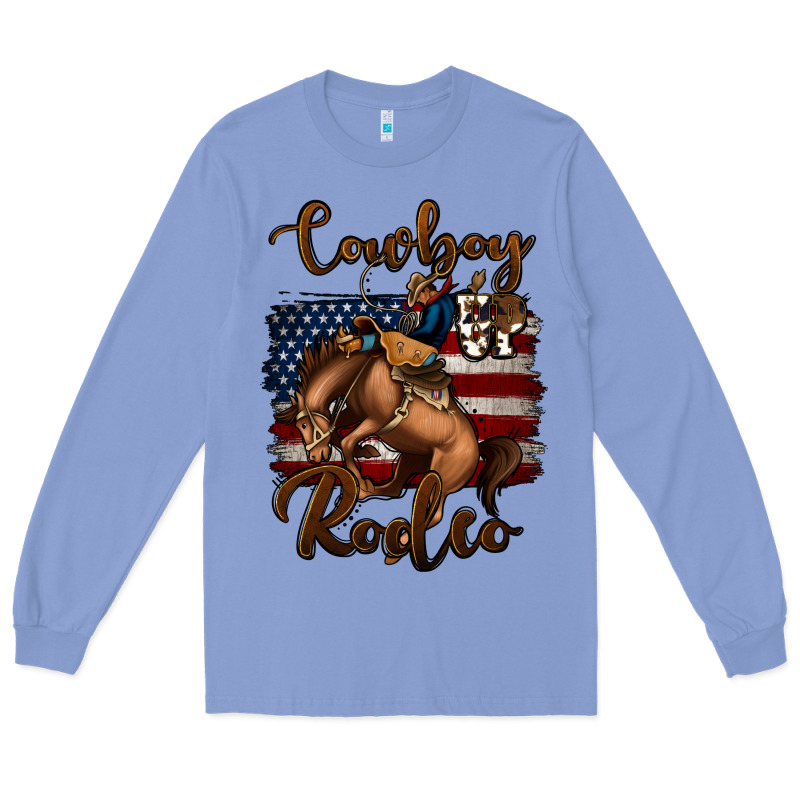 Cowboy Up Rodeo Bucking Bronco Long Sleeve Tee by Jasminsmagicworld | Teevron