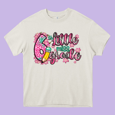 Little Miss 6th Grade Heavy Core Tee Designed By Zillion Design Studio