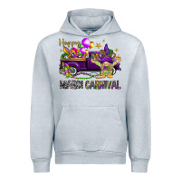 Heather Grey Happy Mardi carnival with truck Urban Hoodie - HowdyJamesFarm