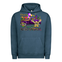 Pigment Midnight Navy Happy Mardi carnival with truck Urban Hoodie - HowdyJamesFarm