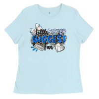 Baby Blue little sister biggest fan volleyball Ladies Tee - Zillion Design Studio
