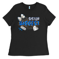 Black little sister biggest fan volleyball Ladies Tee - Zillion Design Studio