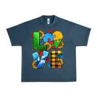 Midnight Navy love with heart sunflower Urban Heavy Tee - AdoDesignShop
