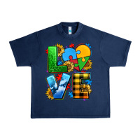 Navy love with heart sunflower Urban Heavy Tee - AdoDesignShop