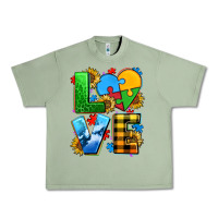 Oil Green love with heart sunflower Urban Heavy Tee - AdoDesignShop