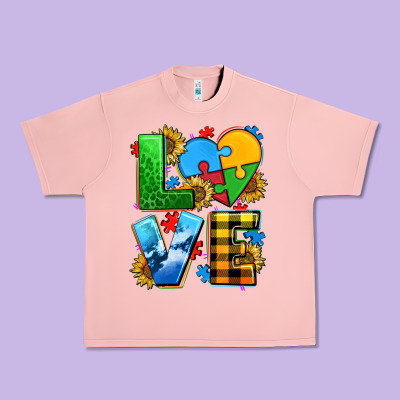Love With Heart Sunflower Urban Heavy Tee Designed By Adodesignshop