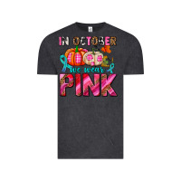 Vintage Black in october we wear pink with pumpkins Vintage Tee - AdoDesignShop