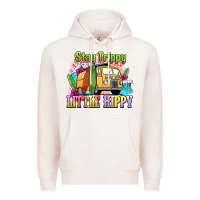 Pale Pink stay trippy little hippy Premium Hoodie - NancyCooperArtShop