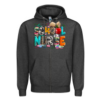 Charcoal Heather school nurse Zipper Hoodie - NancyCooperArtShop