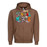 Chestnut school nurse Zipper Hoodie - NancyCooperArtShop