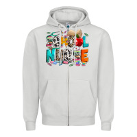Dove Grey school nurse Zipper Hoodie - NancyCooperArtShop