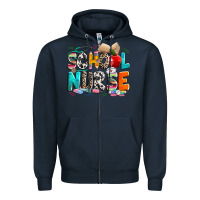 Navy school nurse Zipper Hoodie - NancyCooperArtShop