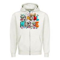 Oatmeal Heather school nurse Zipper Hoodie - NancyCooperArtShop