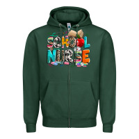 Sports Green school nurse Zipper Hoodie - NancyCooperArtShop
