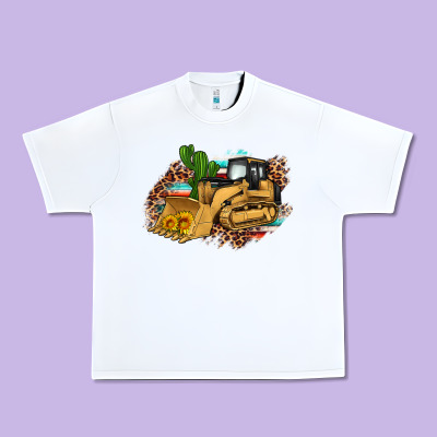 Bulldozer Leopard Cactus Sunflower Urban Heavy Tee Designed By Artiststas