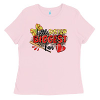 Bubblegum Pink little sister biggest fan softball Ladies Tee - Zillion Design Studio