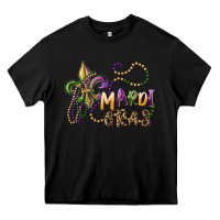 Black mardi gras fleur de lis and beads Heavy Core Tee - RanaPortraitStore
