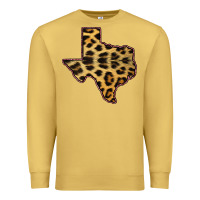 Antique Gold Western Texas Map Leopard Pattern Premium Sweatshirt - Bettercallsaul